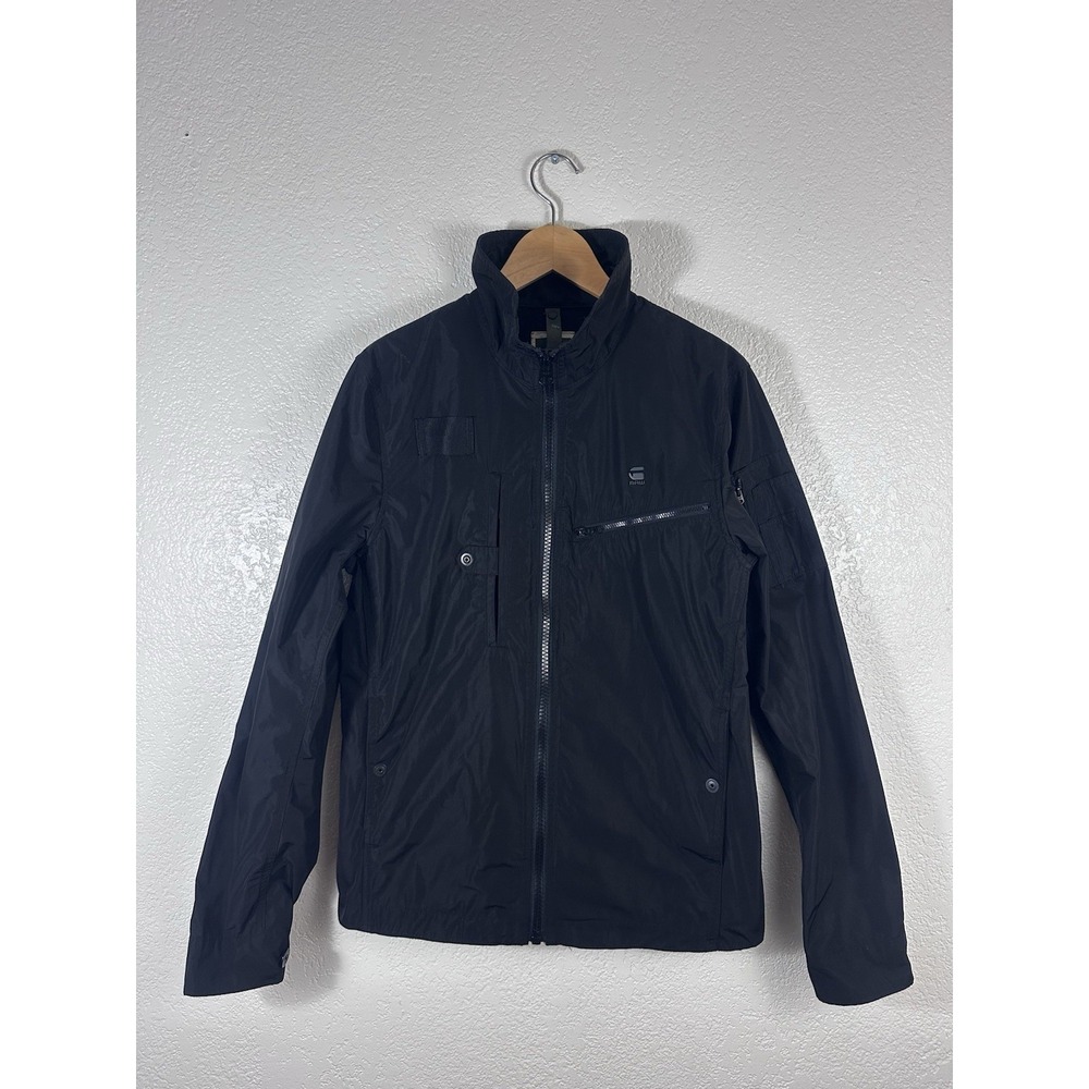 G-Star RAW Timor Biker Overshirt Jacket Black Full Zip Utility Men's Medium